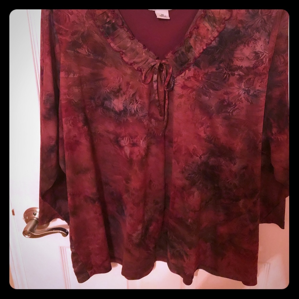 Sag Harbor size 3x - 3/4 sleeve blouse/top